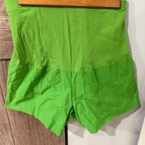 100% Cotton Bright Green Maternity Shorts